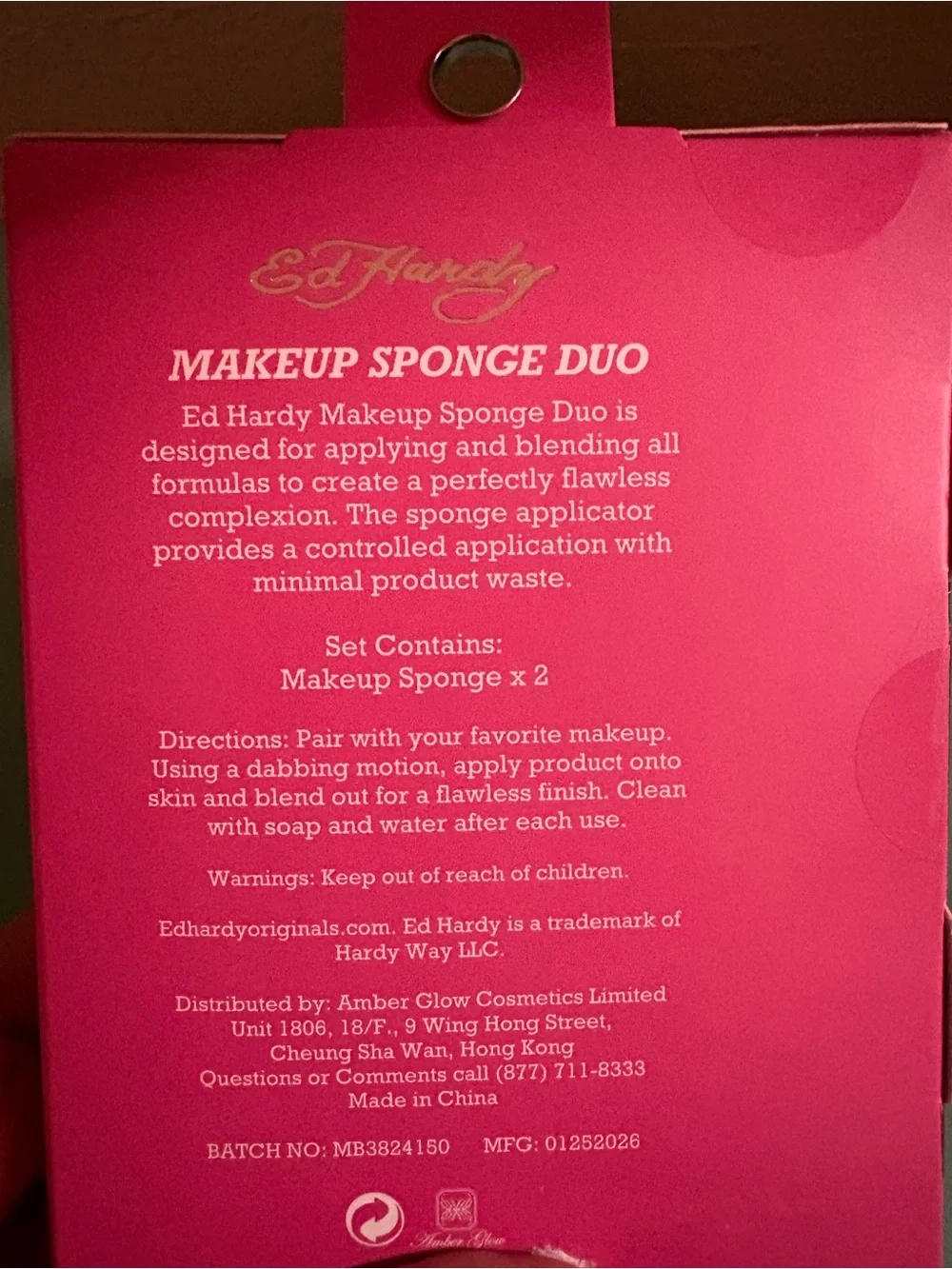 Ed Hardy Pink Makeup Sponge Duo - Two Pink Blending Sponges